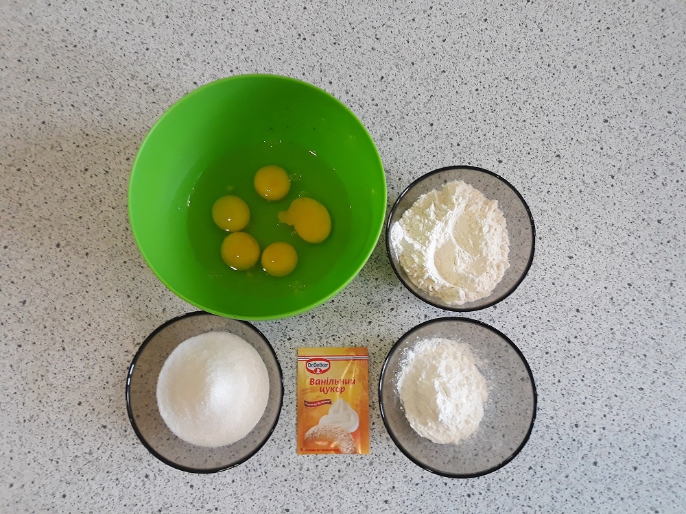 Ванильный бисквит рецепт | Ингредиенты