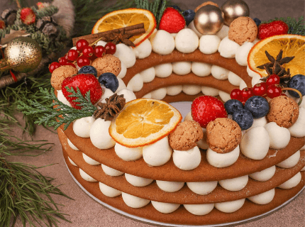 Торт Рождественский венок на Новый год | Торт на заказ во Львове